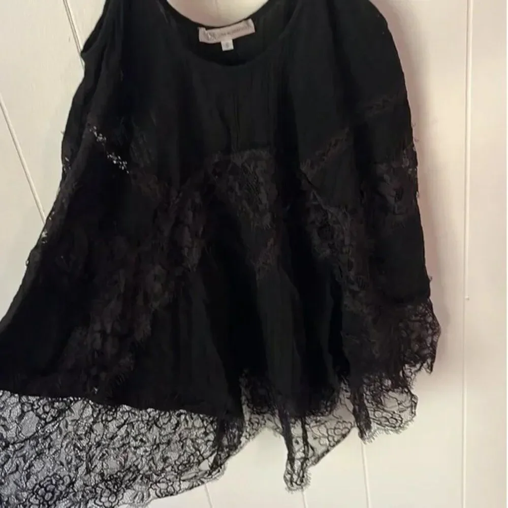 Lisa Robertson Black Lace Tank Top Blouse - Picture 3 of 4
